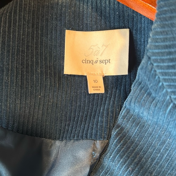 Cinq A Sept Khloe Women's Blue Corduroy Blazer - Picture 2 of 8